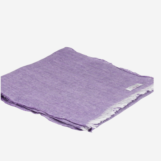 Irish Linen Lilac Herringbone Scarf