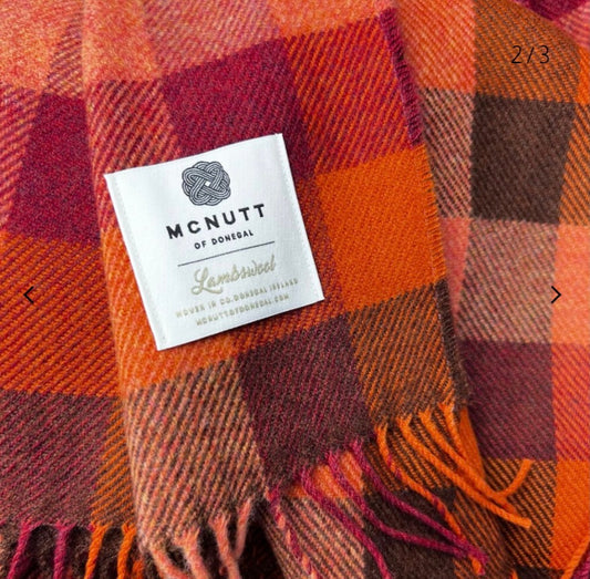 Fall Plaid Lambswool Throw