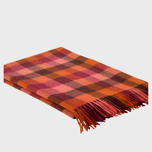 Fall Plaid Lambswool Throw