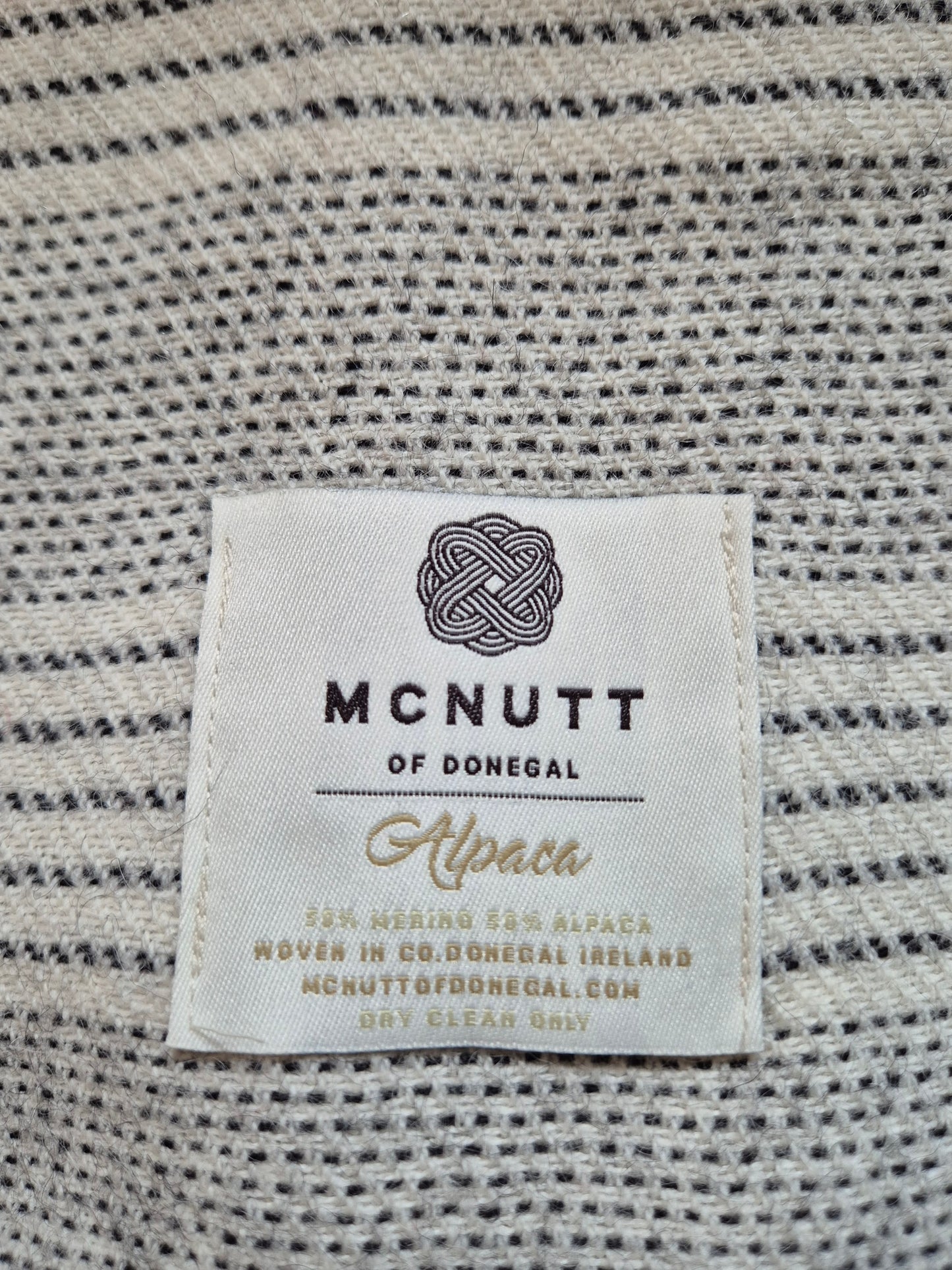 Natural Stripe Alpaca Wool Throw