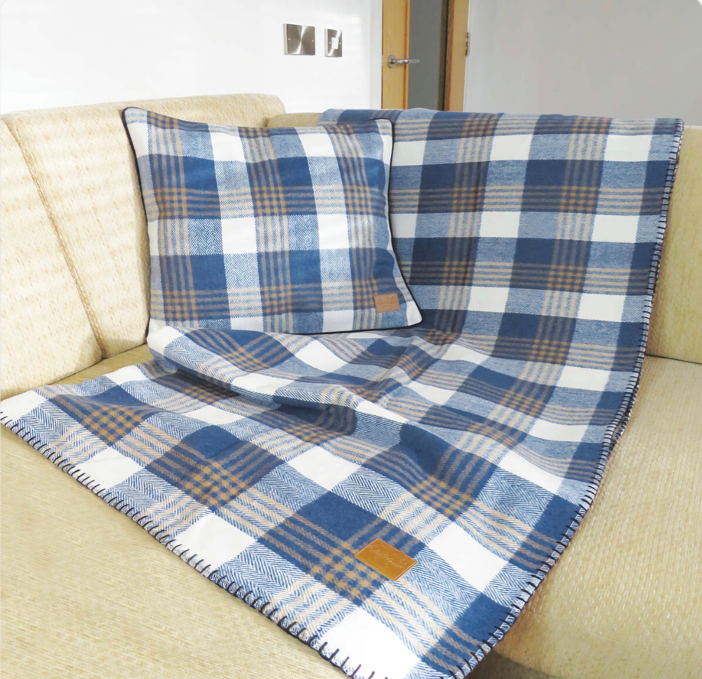 Celtic Weavers Blue Tweed Throw Blanket