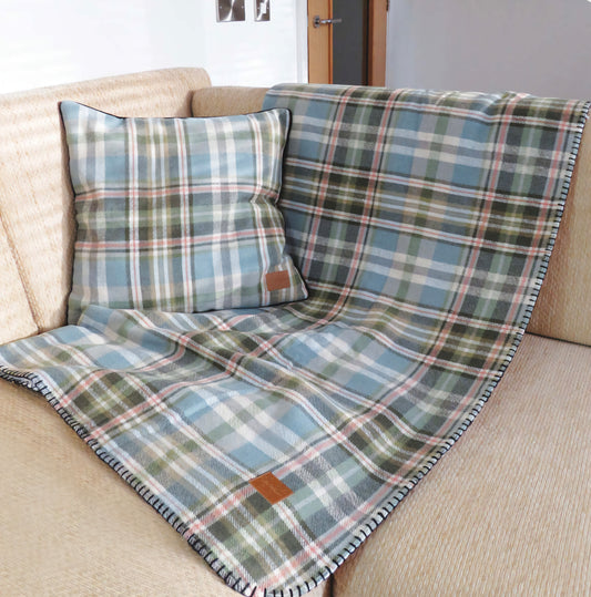 Celtic Weavers Sage Tweed Fleece Blanket