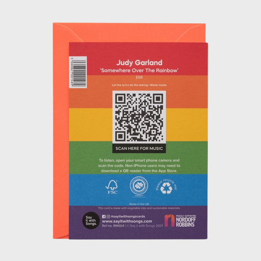 Somewhere over the Rainbow- Judy Garland Card