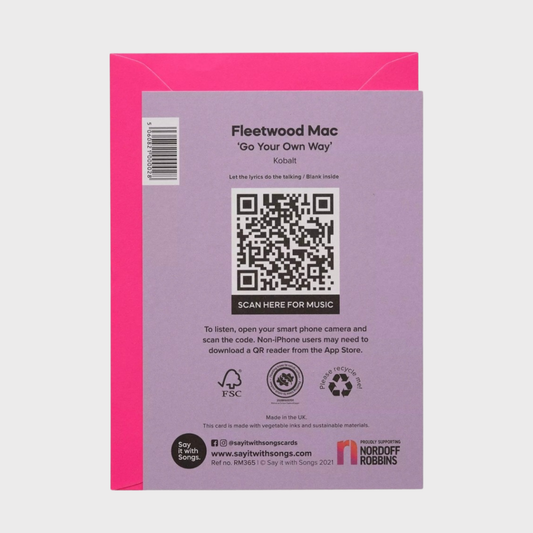 Go your own way- Fleetwood Mac Card