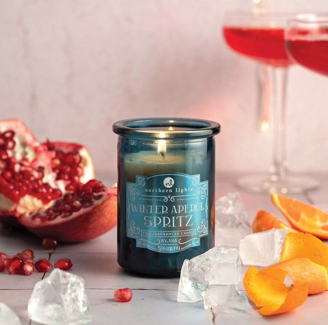 Winter Aperol Spritz Candle