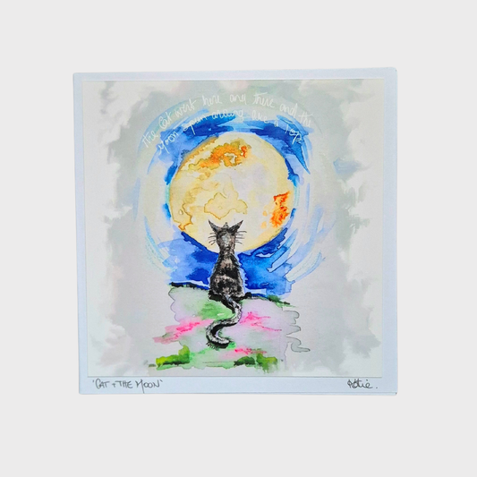 "Cat + The Moon" Greeting Card
