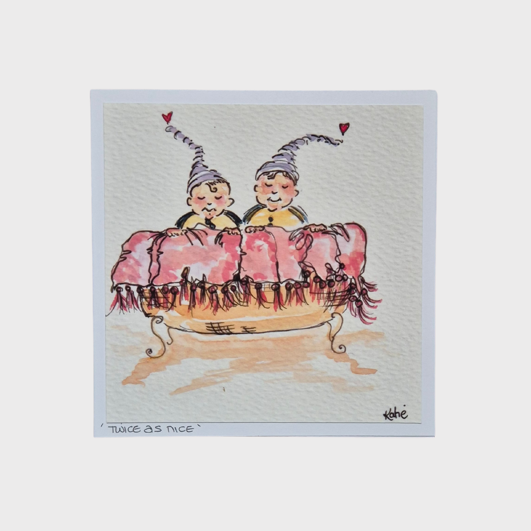 'Twice as Nice' Twins Greeting Card