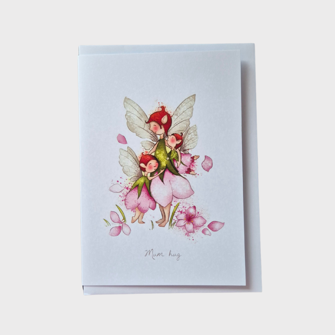 Mum hug Flower Fairy Greeting Card