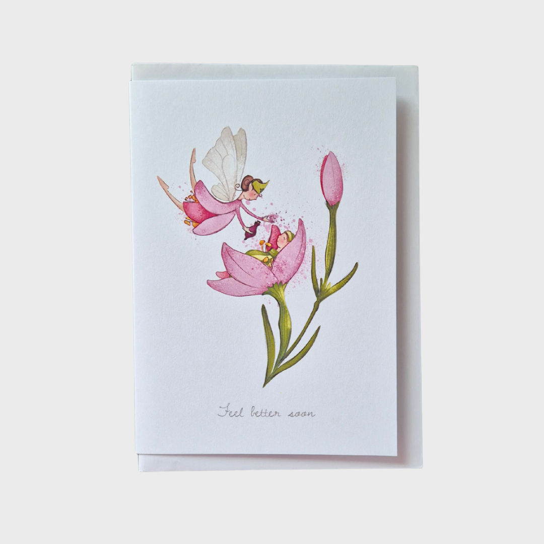 Feel Better Soon Flower Fairy Greeting Card