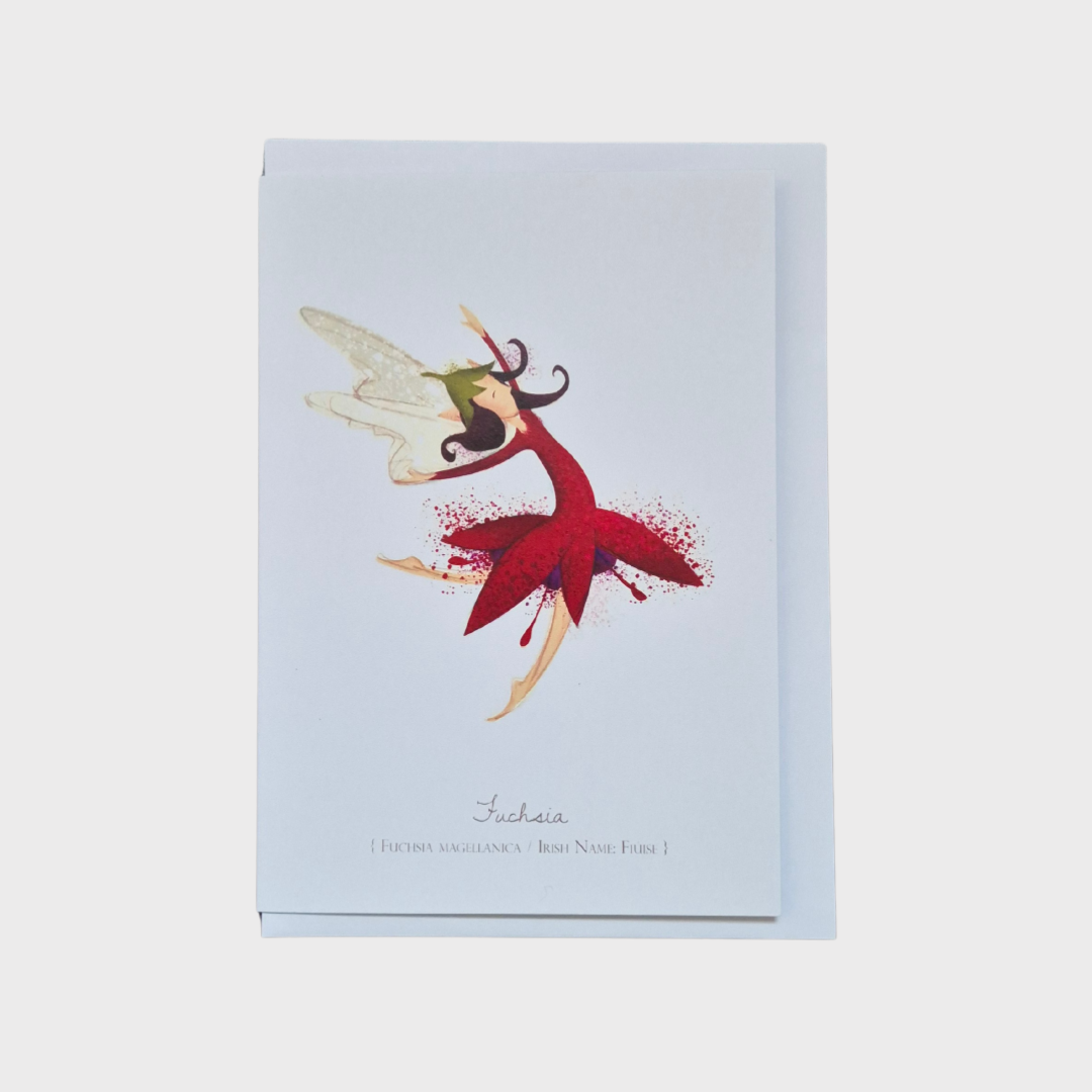 Fuchsia Flower Fairy Greeting Card