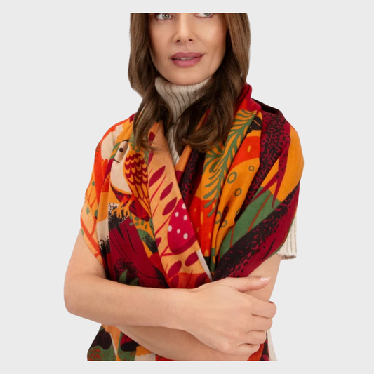 Powder Autumn Forest Friends Print Scarf