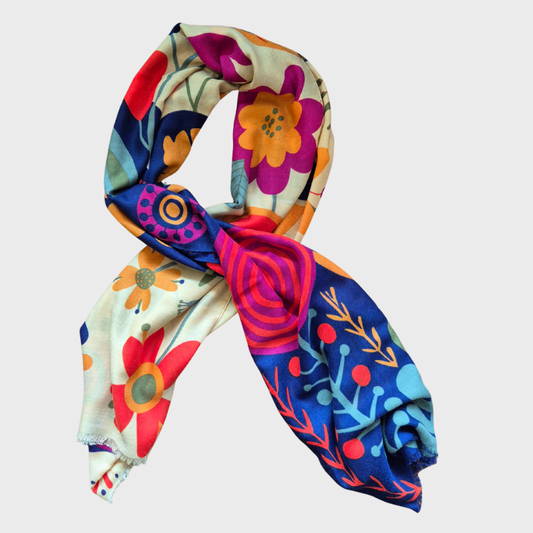 Powder Scandi Print Scarf
