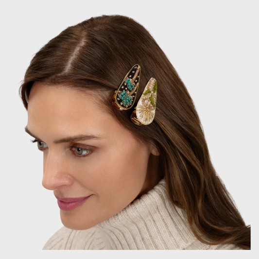 Powder Beaded Hair Clips