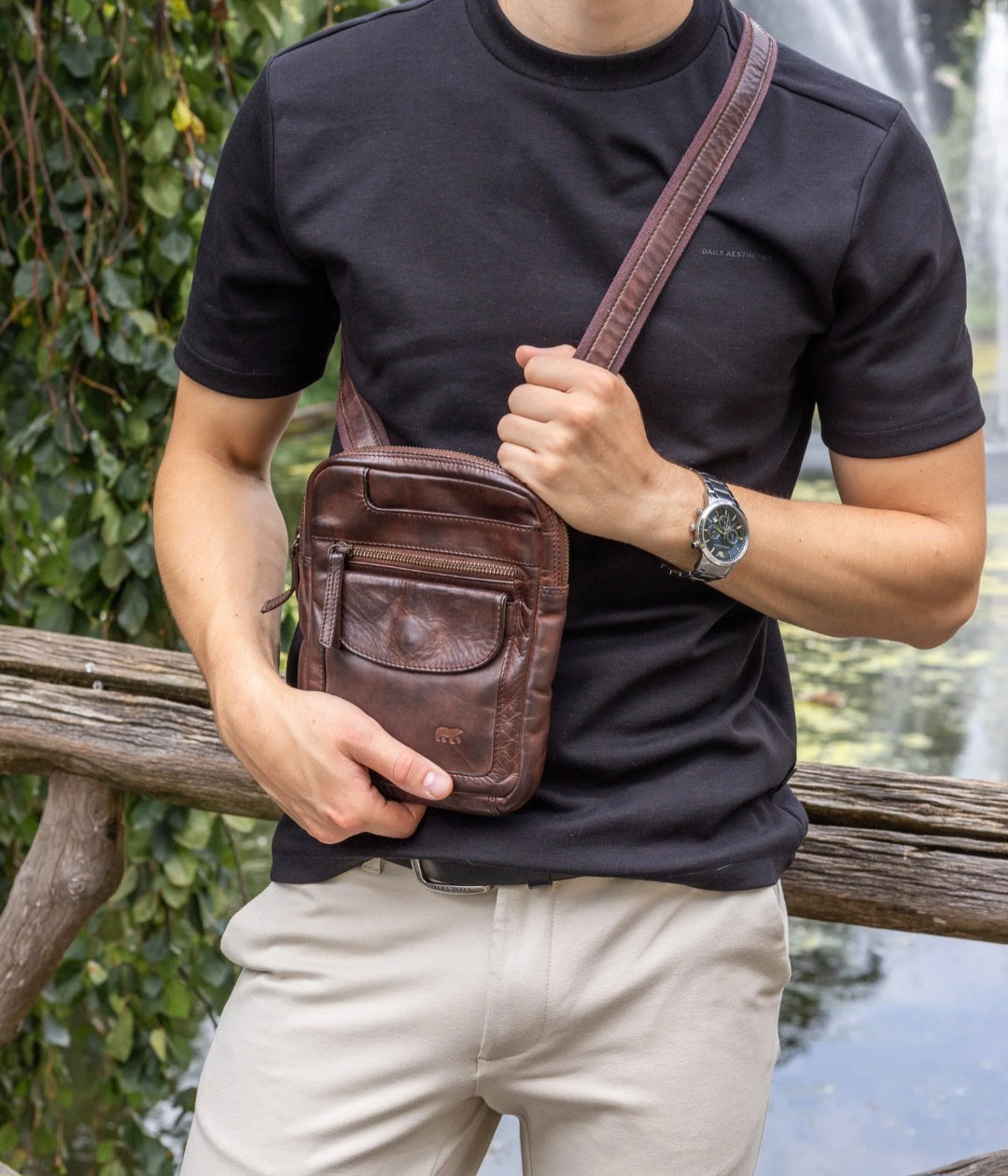 Bear Sasha Leather Crossbody Bag