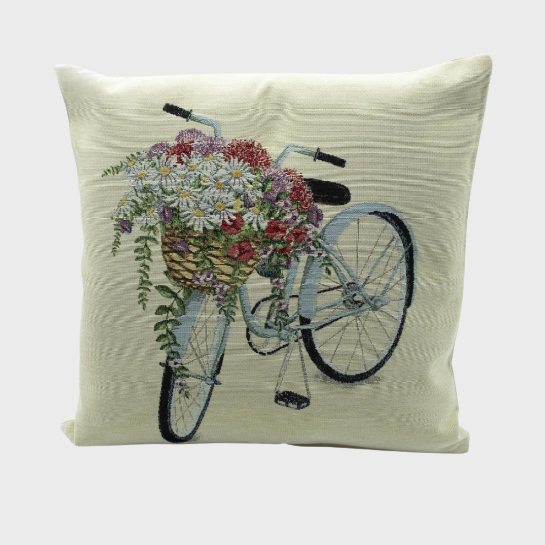 Blue floral Bicycle Cushion Cover