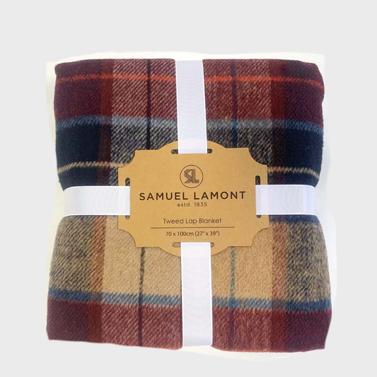 Celtic Weavers Red Check Fleece Lined Tweed Blanket