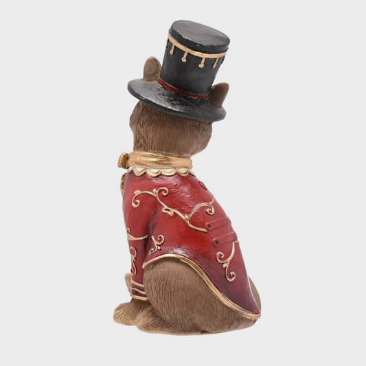Christmas Fox in a top Hat Figurine