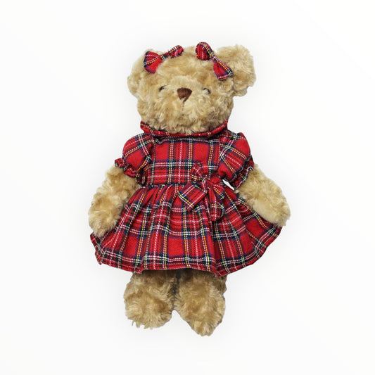 Teddy In A Tartan Dress