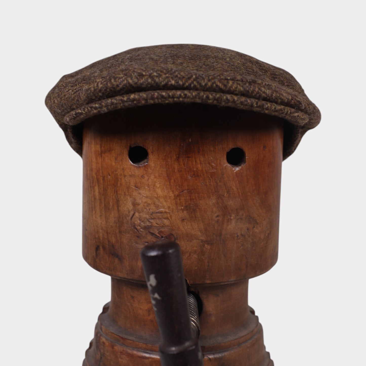 Tweed Flat Cap in Brown Herringbone