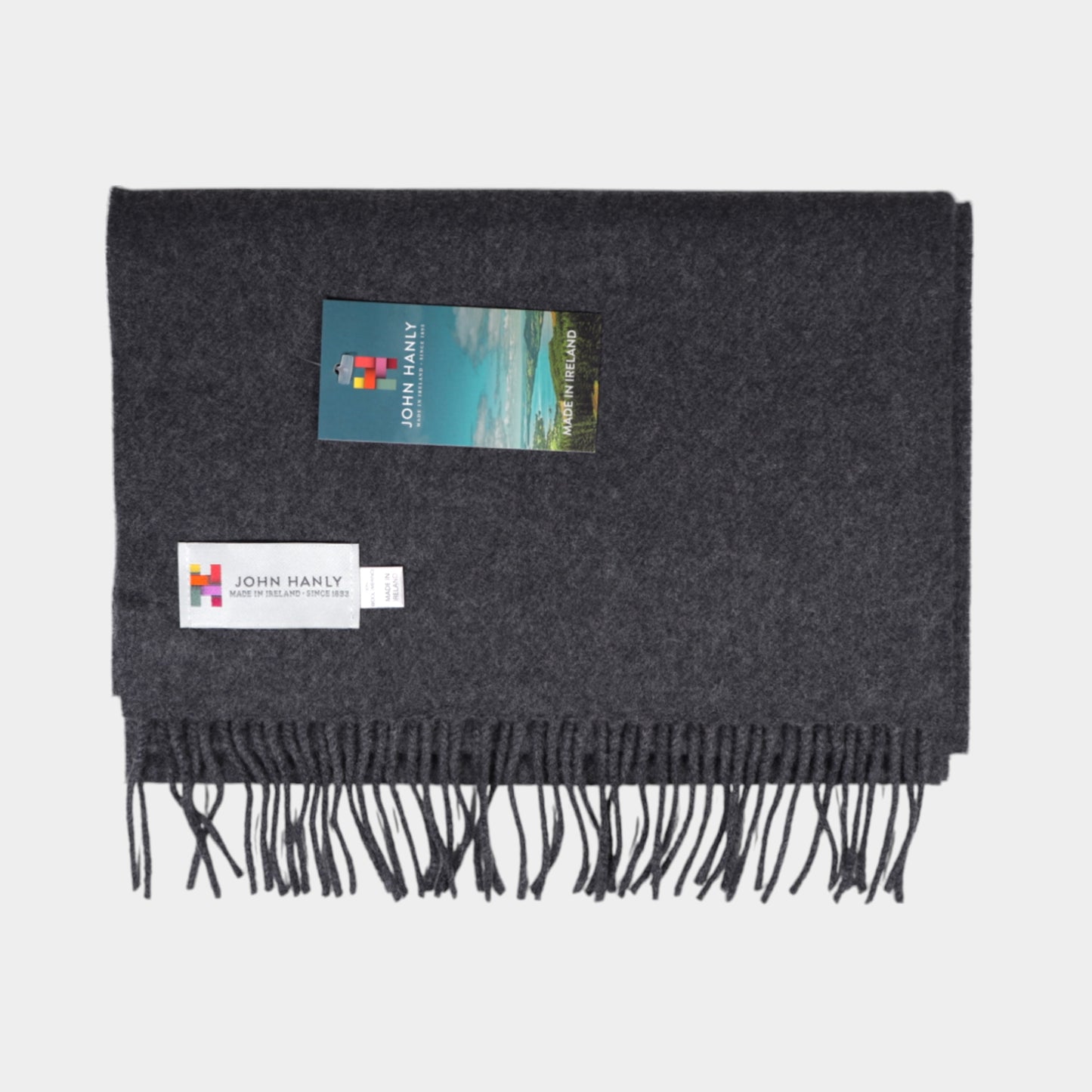 Solid Charcoal Merino Wool Scarf
