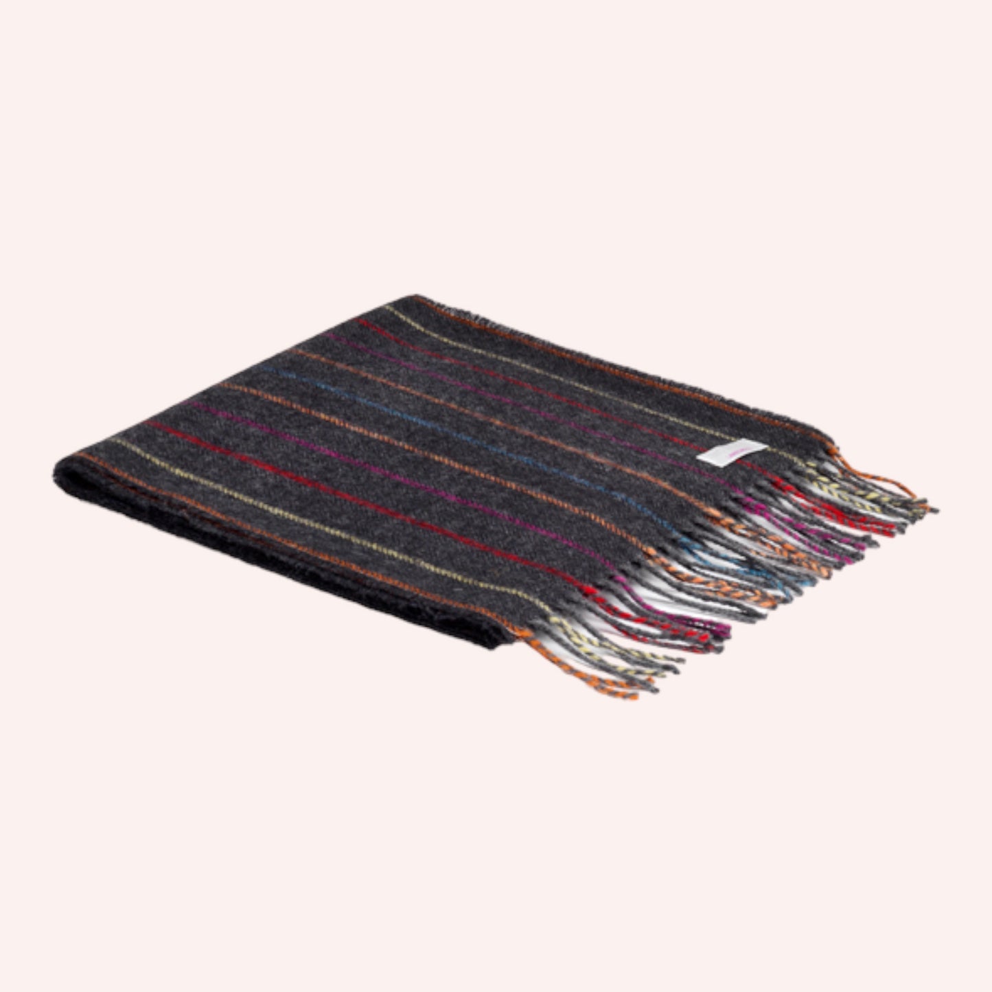 Charcoal Rainbow Lambswool Scarf