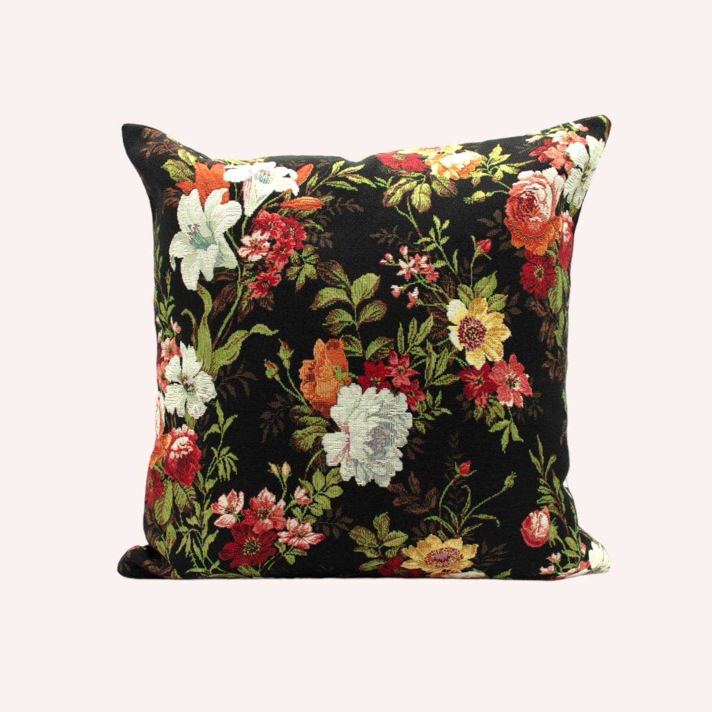 Vintage Black Floral Cushion