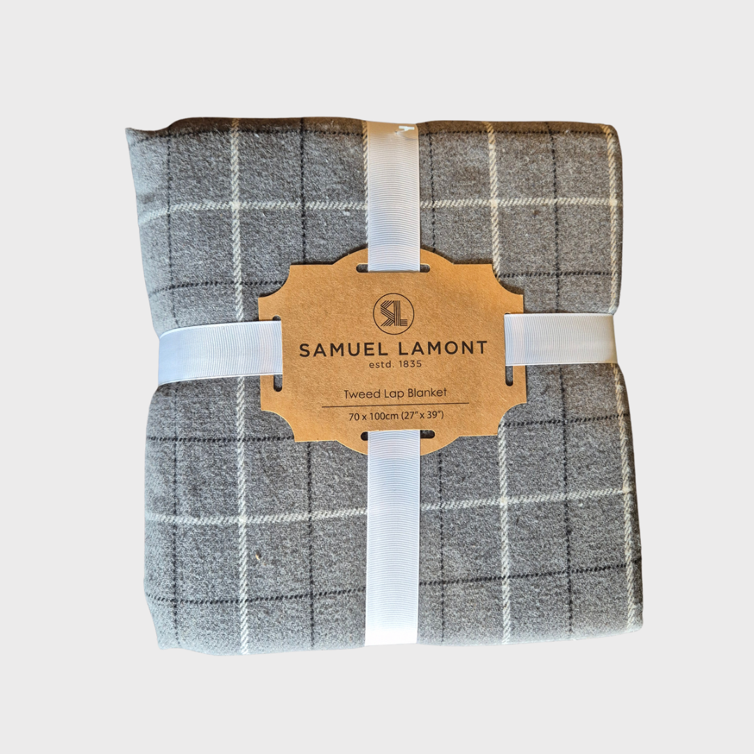 Grey Check Fleece Lined Blanket