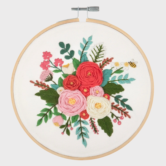 Rose Embroidery Hoop Kit