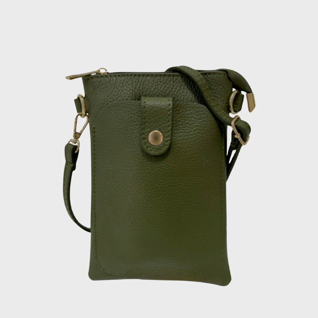 Carol Green Leather Messenger Bag