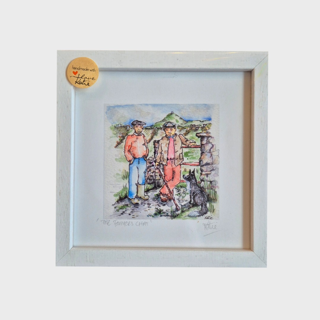 The Farmers Chat small framed print