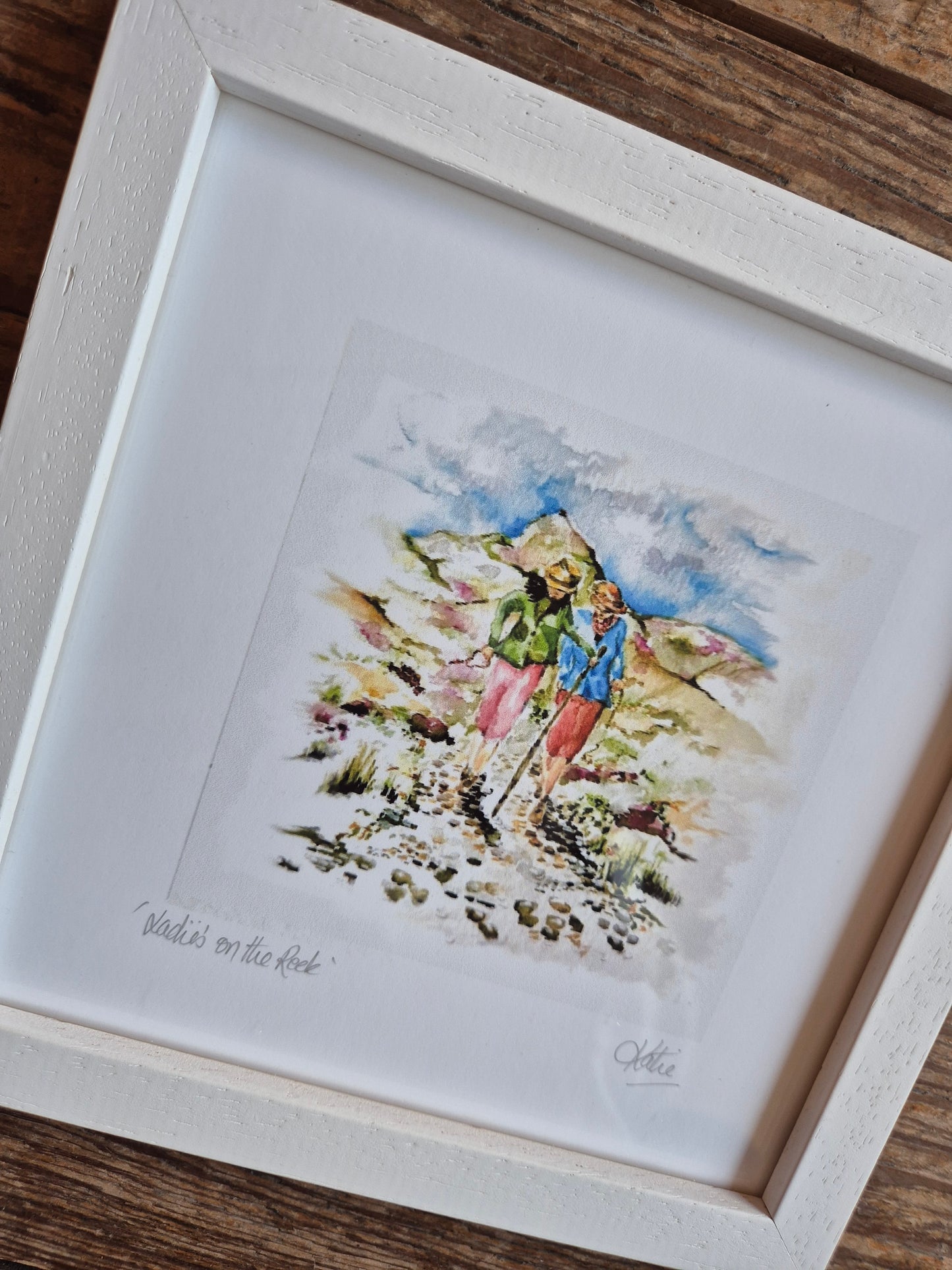 Ladies on The Reek Small Framed Print