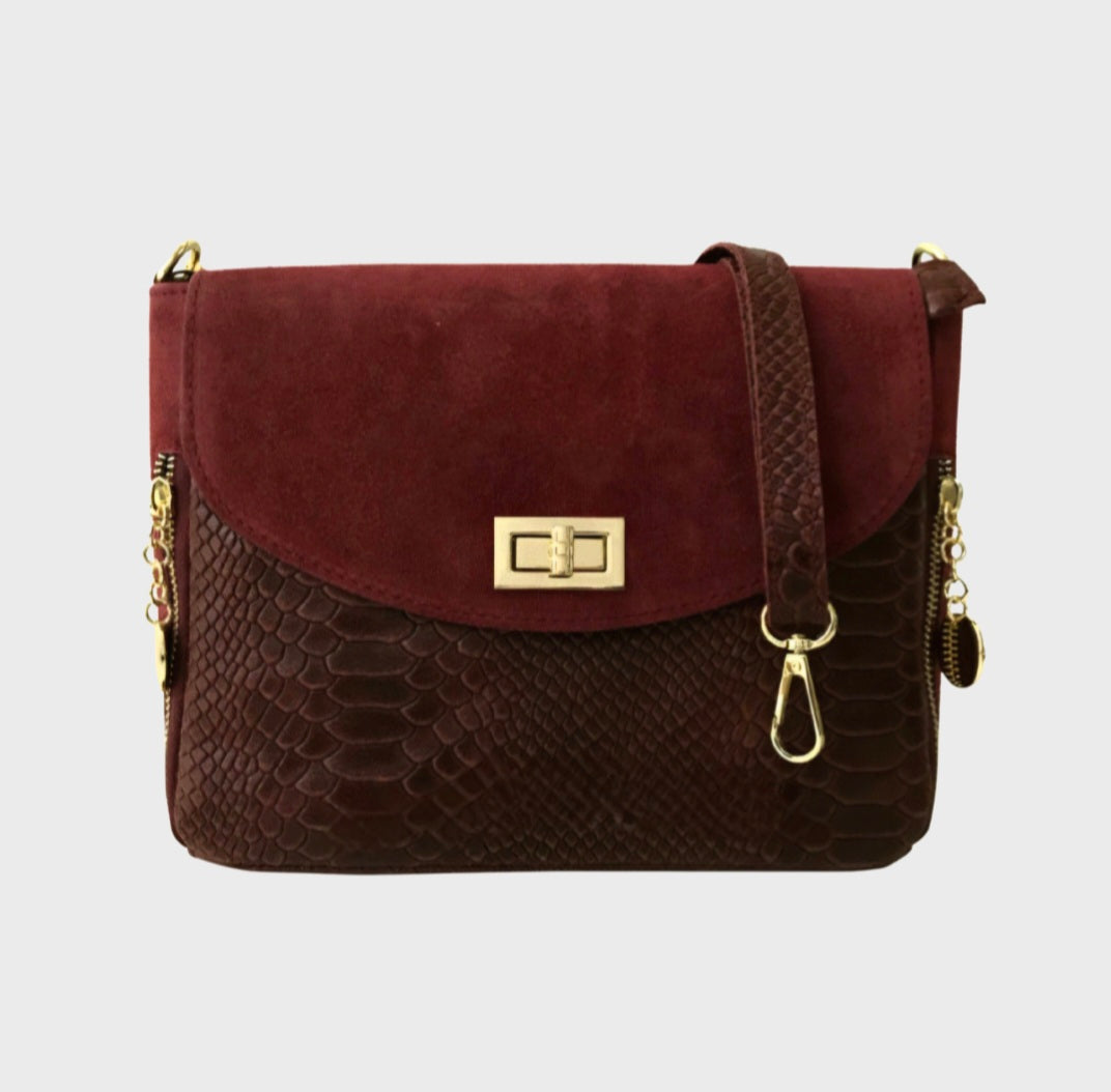Ruth Suede Bordeaux Bag