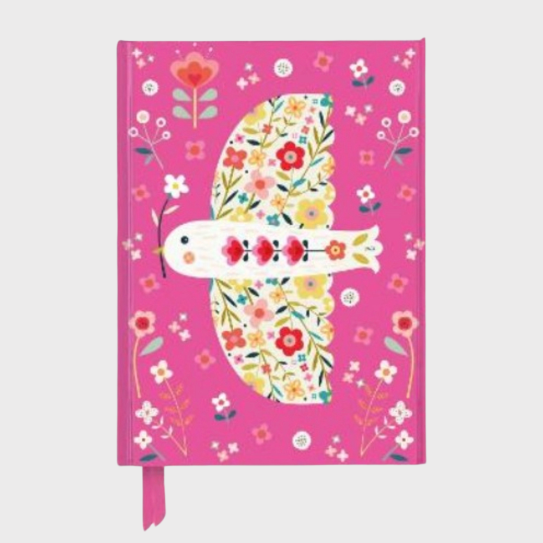 Pink Floral Dove Journal
