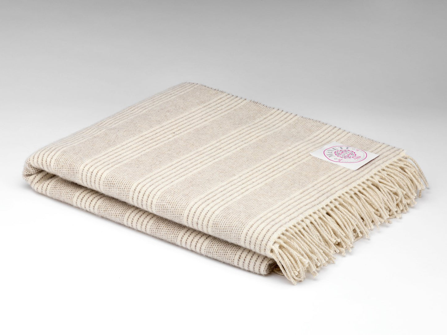 Natural Stripe Alpaca Wool Throw