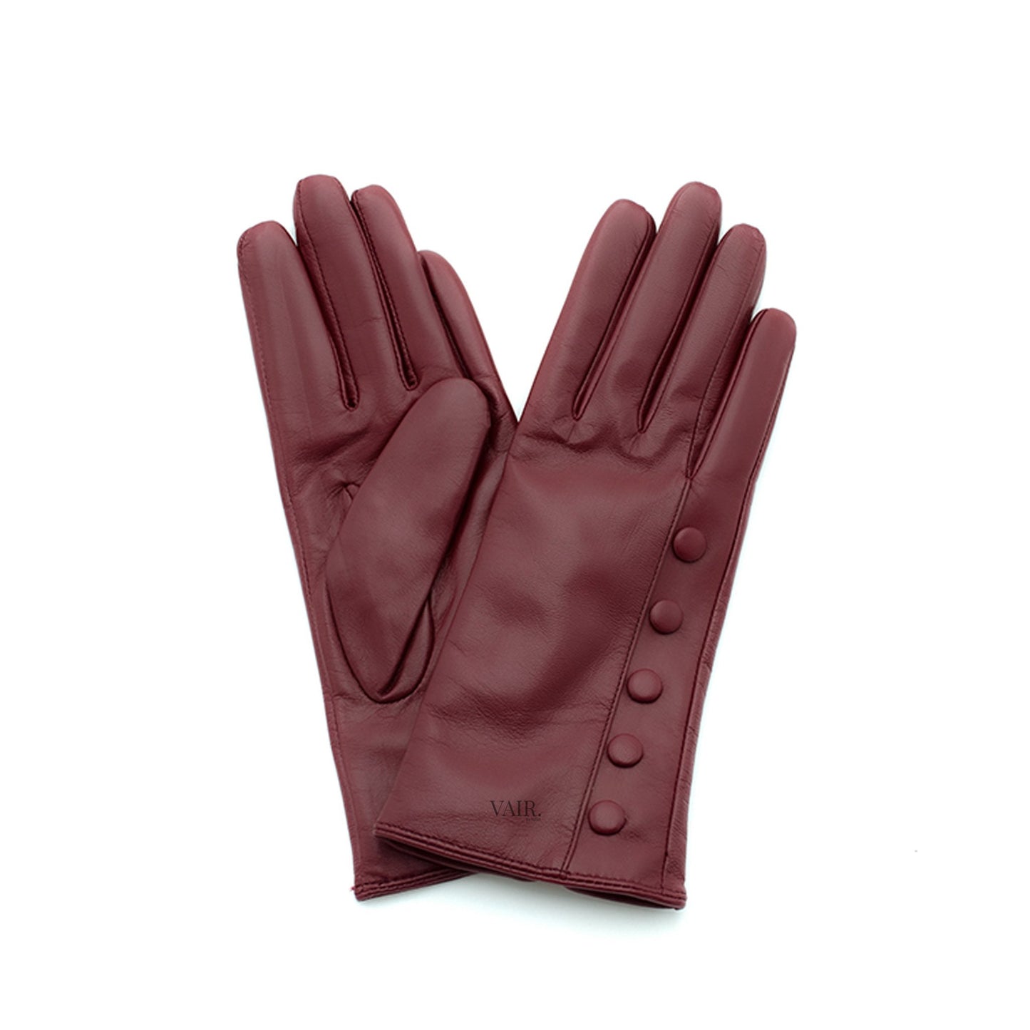 burgundy leather gloves with cashmere lining 