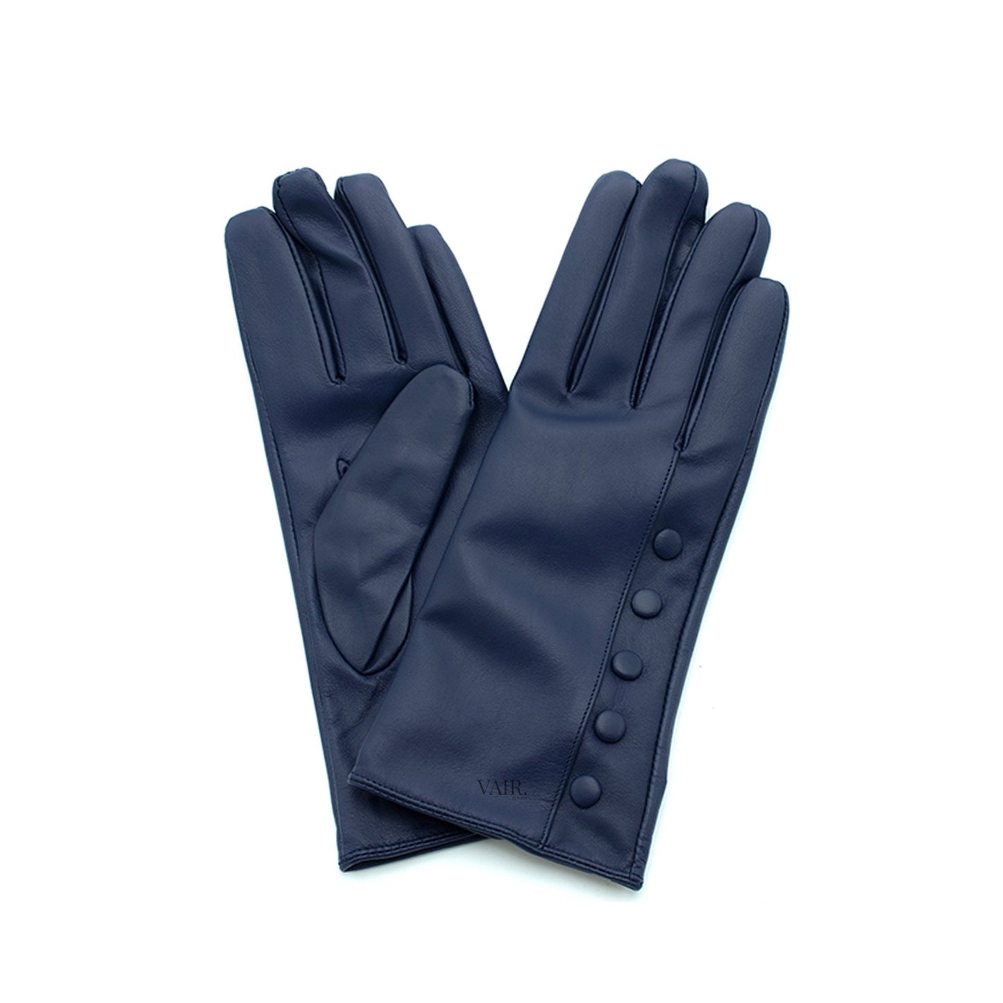 royal blue leather gloves with cashmere lining 