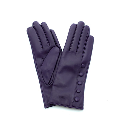 purple leather gloves with cashmere lining 