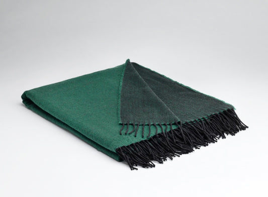Emerald Green Reversible Lambswool Throw