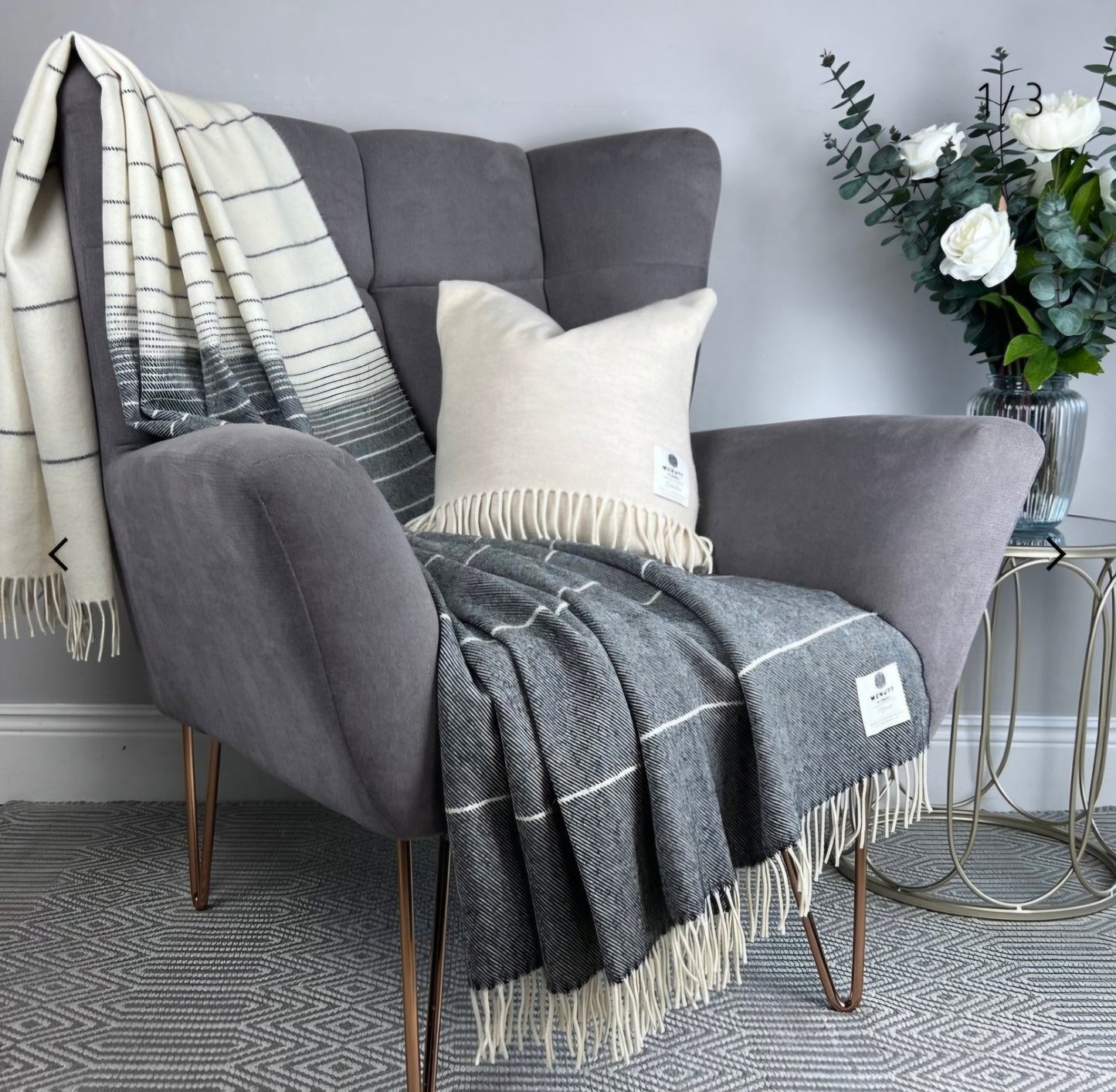 Charcoal Ombré Alpaca Throw