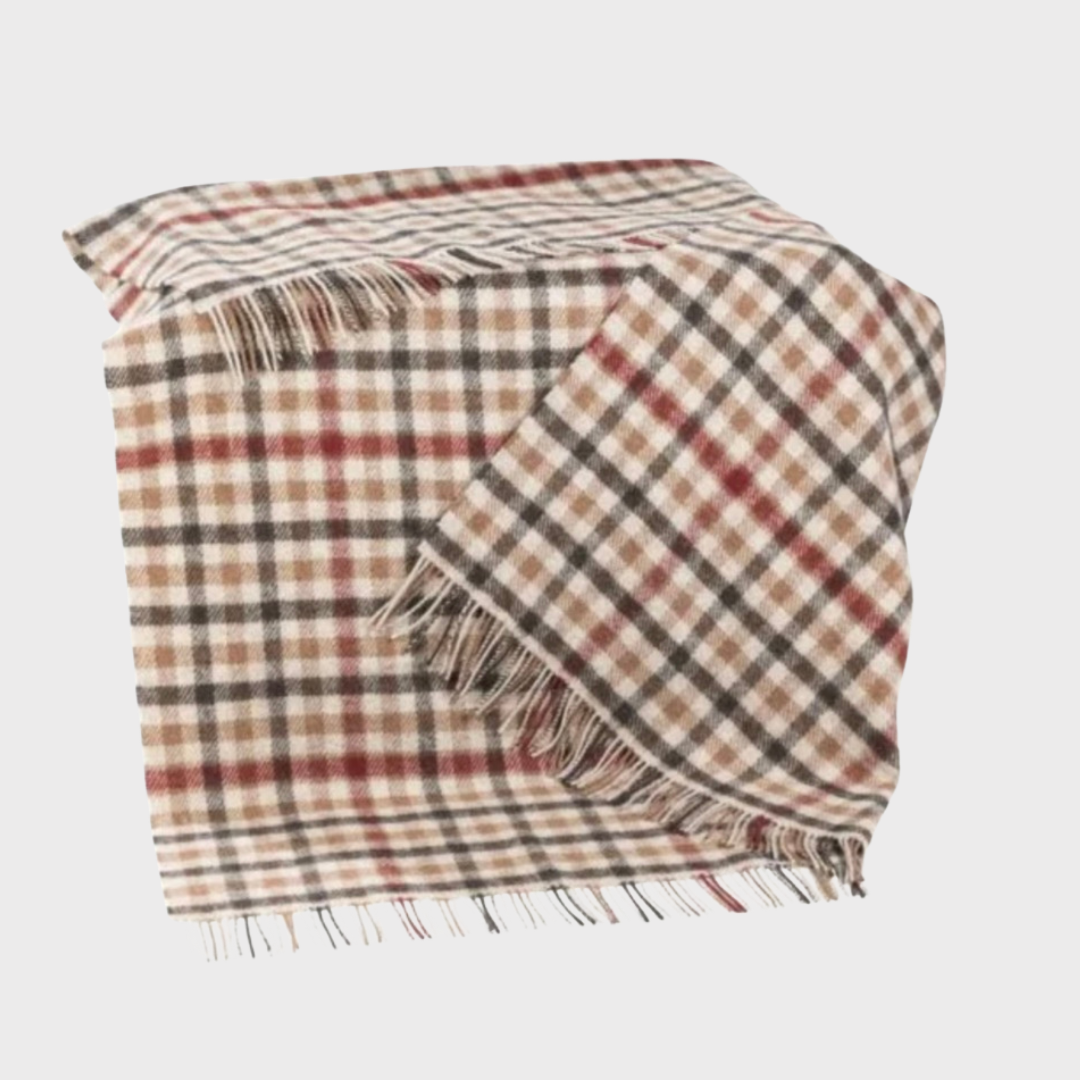 Large Beige & Rust Blanket