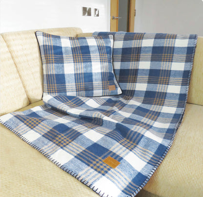 Celtic Weavers Blue Tweed Throw Blanket