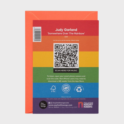 Somewhere over the Rainbow- Judy Garland Card