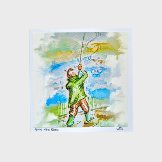 "River Moy Fishing" Greeting Card