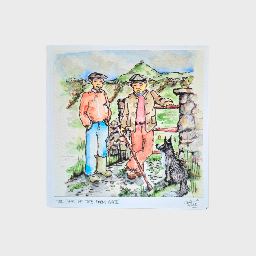 "The Chat at the Farm Gate" Greeting Card