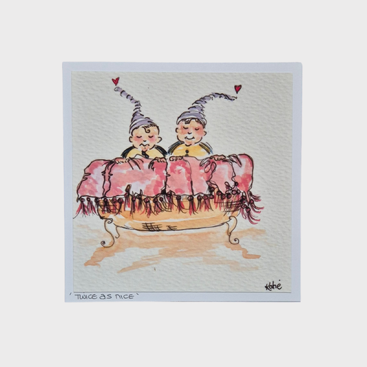 'Twice as Nice' Twins Greeting Card
