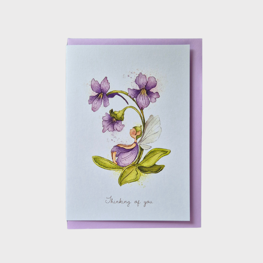 Thinking Of you Flower Fairy Greeting Card