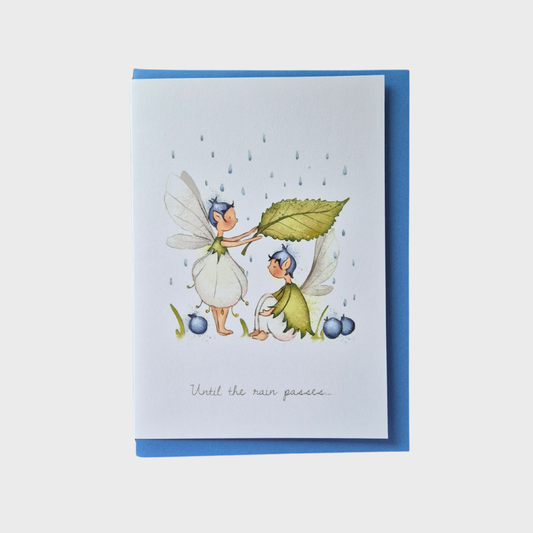 Until the rain passes Flower Fairy Greeting Card
