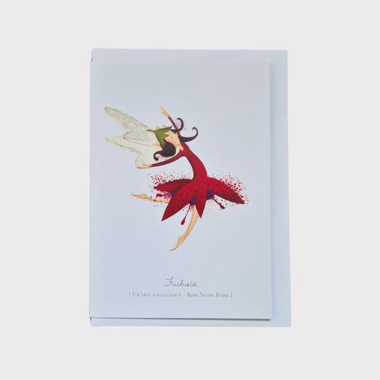 Fuchsia Flower Fairy Greeting Card