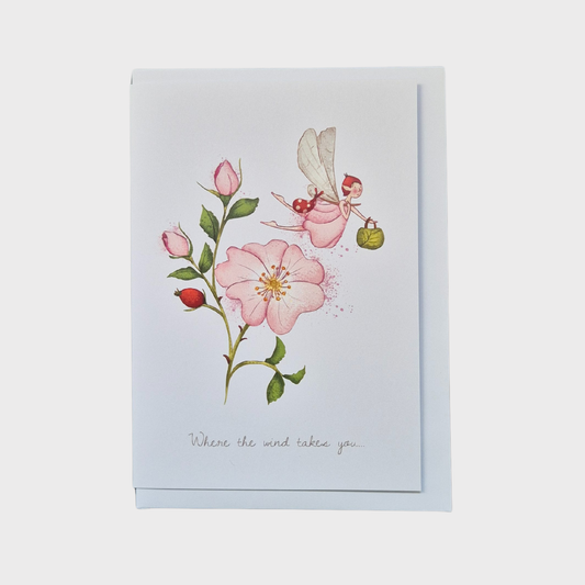 Where the wind takes you Flower Fairy Greeting Card