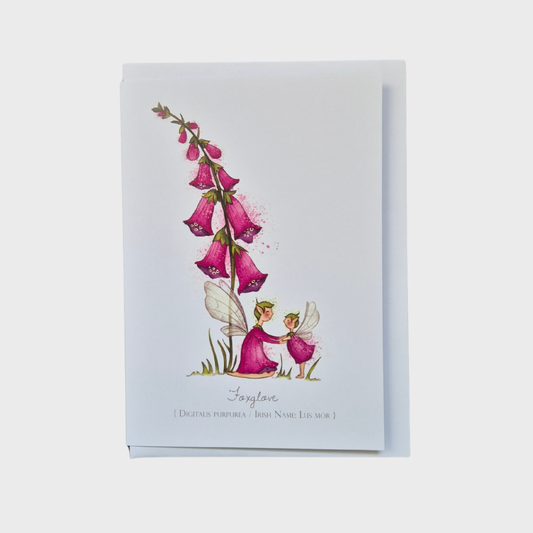 Foxglove Flower Fairy Greeting Card